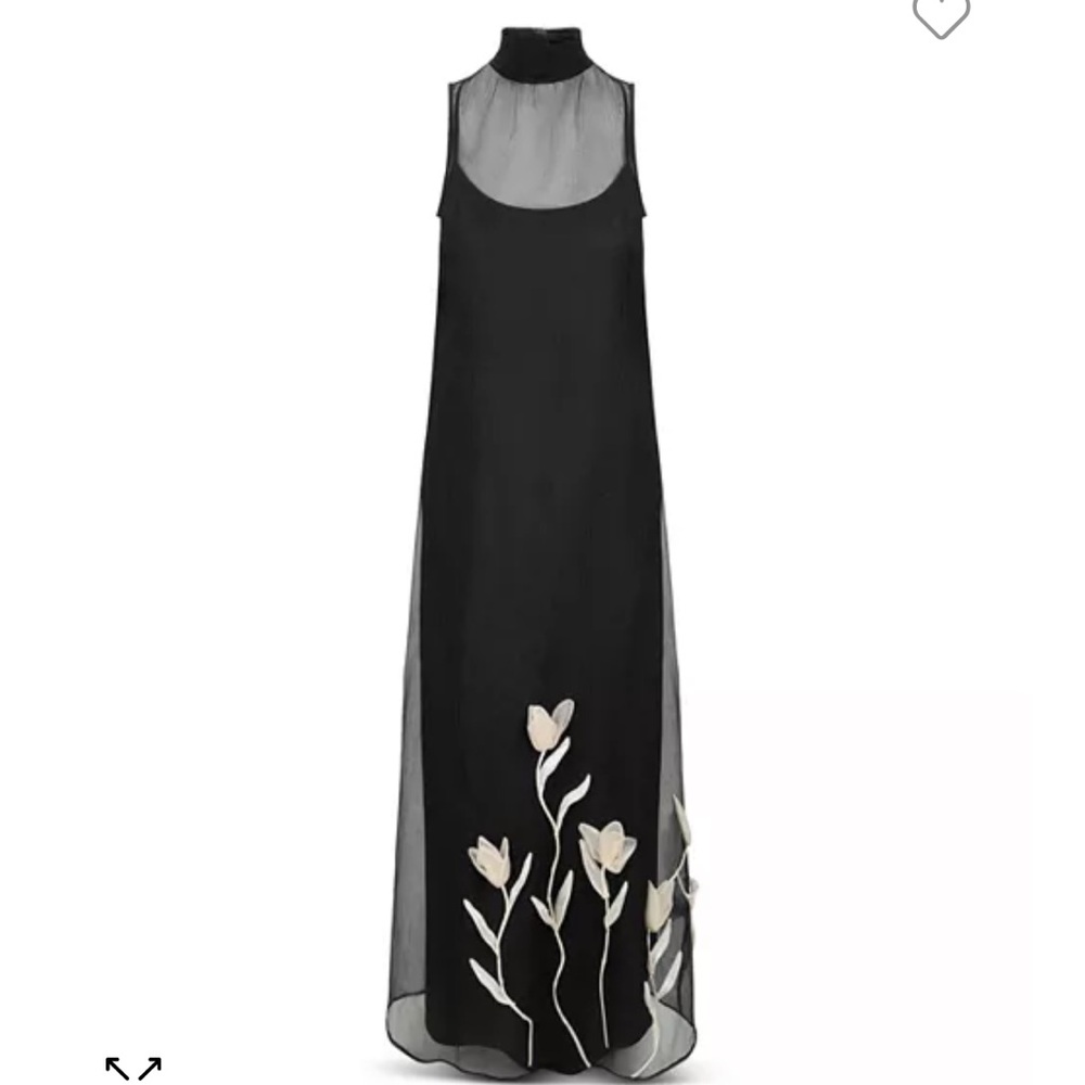 Staud Albee 3D Flower Trim Dress, Black Gown, X2. NEW!